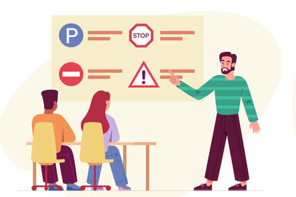Vector image of drivers ed class